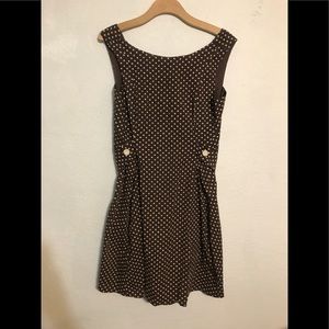 Michele Negri polka dot brown dress